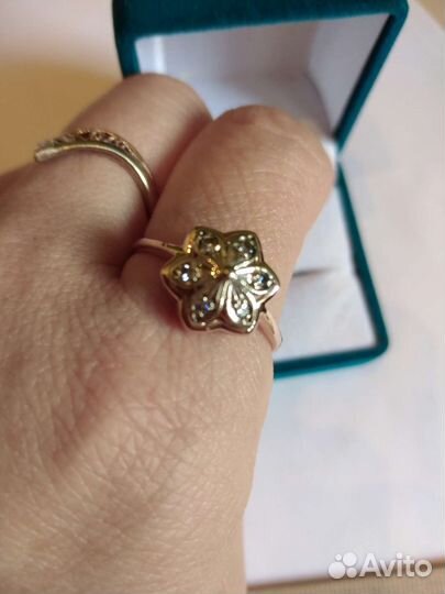Золотое кольцо 585 пробы с бриллиантами р 20,5