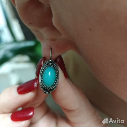 Винтажные сережки времён СССР серебряные