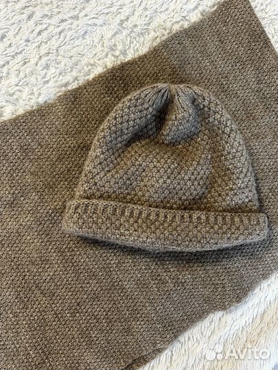 Комплект шапка и снуд женский шерсть