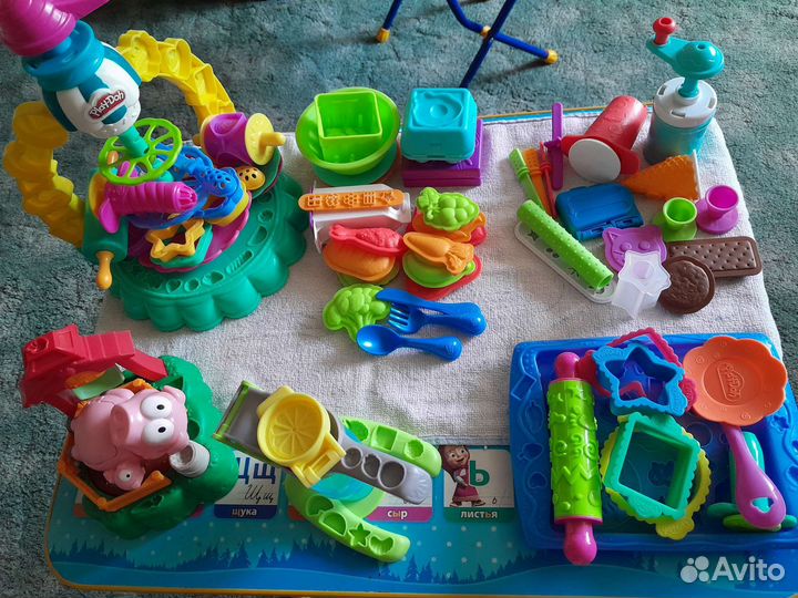 Развив.игрушки,домик,коляска,плей до,конструктор и