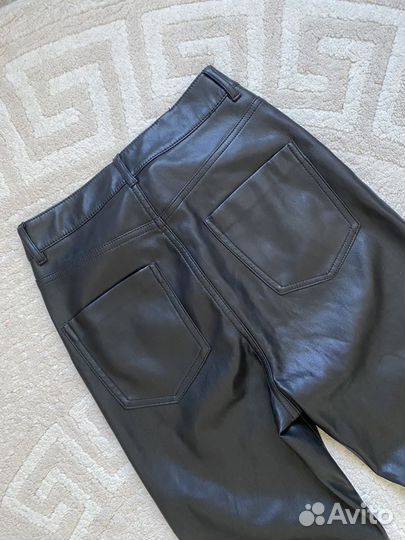 Кожаные брюки zara 34