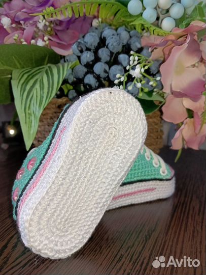 Пинетки кеды вязаные