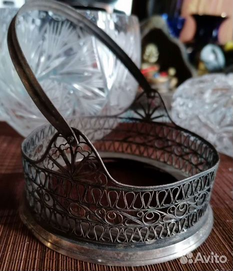 Подставка для сахарницы скань мельхиор