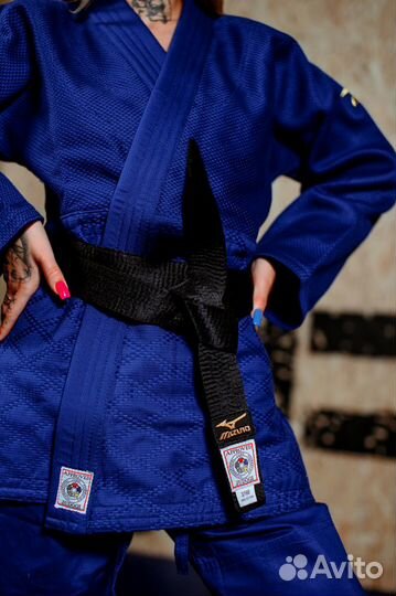 Кимоно для дзюдо mizuno синее