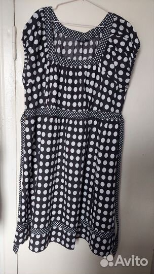 Платье летнее женское,в горошек,х/б большой размер
