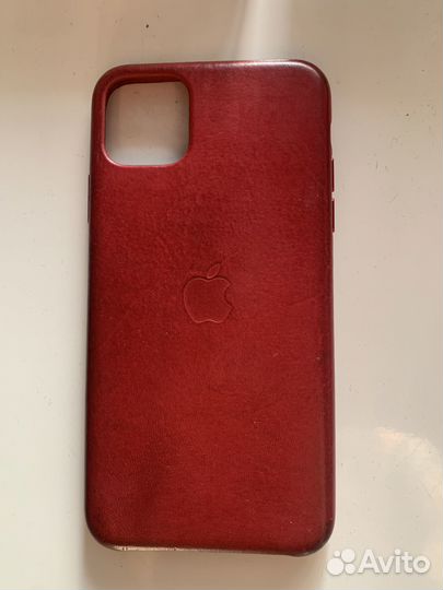 Apple leather case Red 11 pro max бу