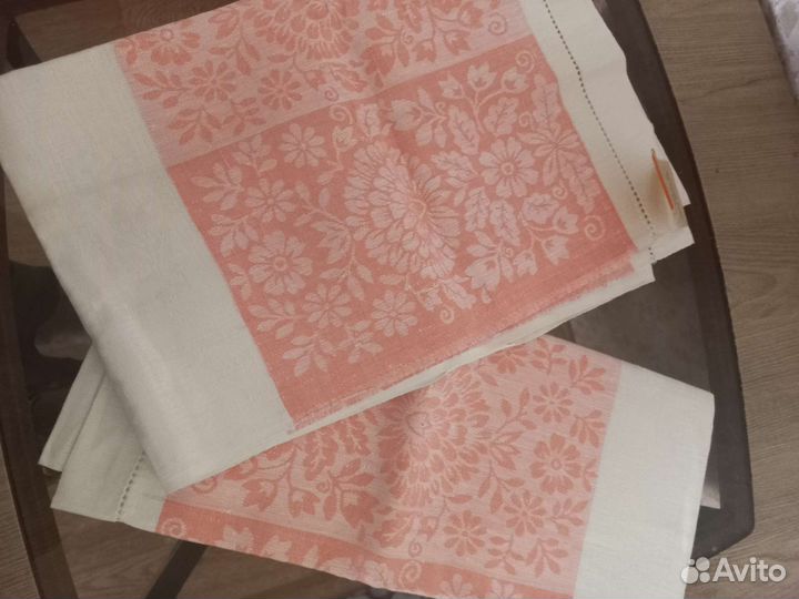 Простынь лен СССР, полотенца, скатерть