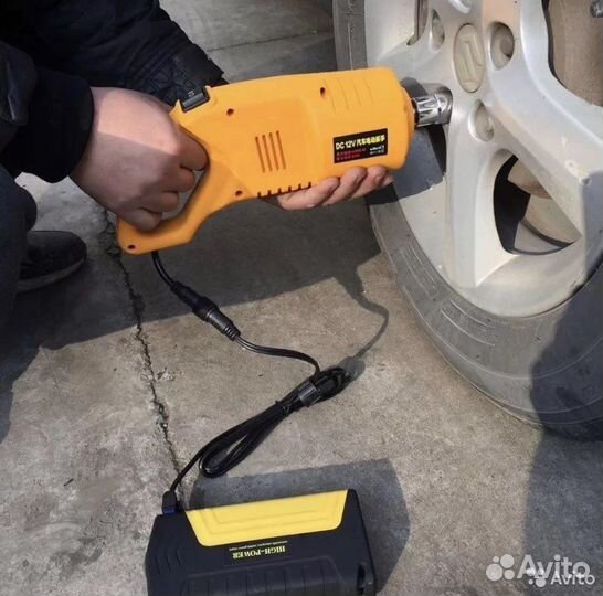 Домкрат с гайковертом и компрессором в кейсе