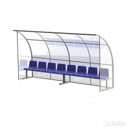 Скамейка для запасных игроков на 8 мест, открытые