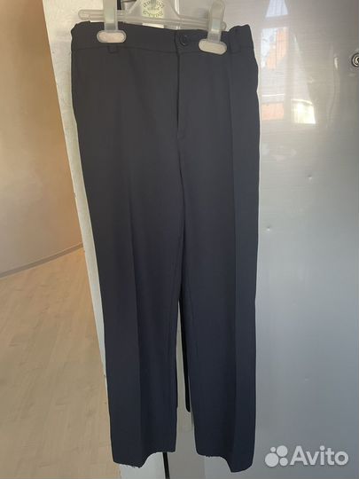 Брюки пеплос, Рубашка школьная 134, кардиган