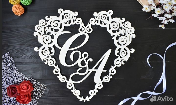 Монограмма на свадьбу (разные размеры)
