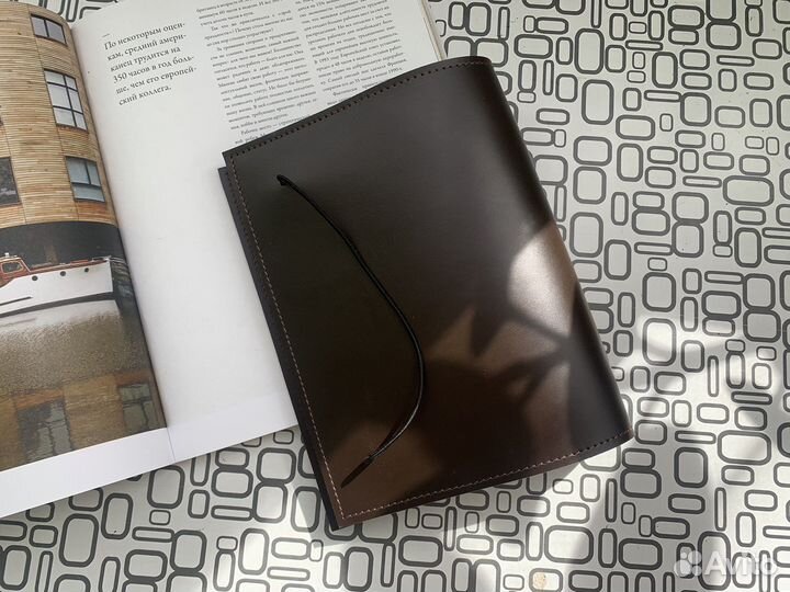 Кожаный блокнот А5 на кольцах
