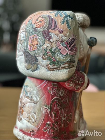 Дед мороз деревянный ручная роспись