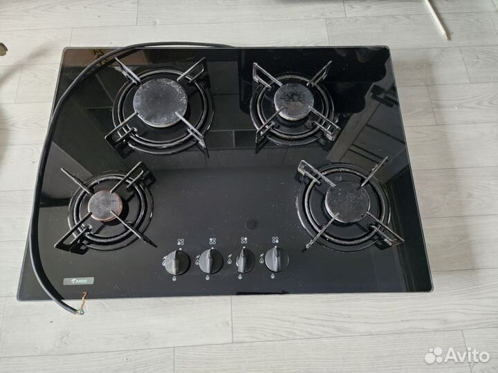 Газовая варочная панель 4 конфорки стекло