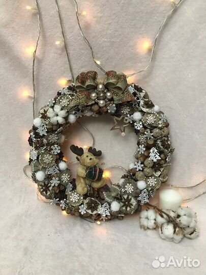 Венок новогодний елка композиция декор