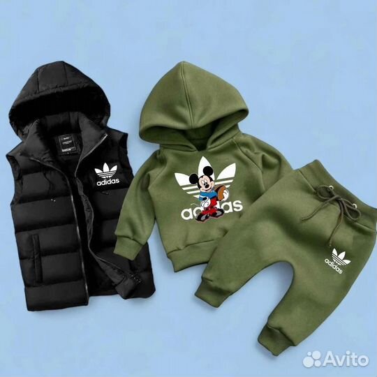 Детский костюм тройка Adidas, Tommy 80 до 110