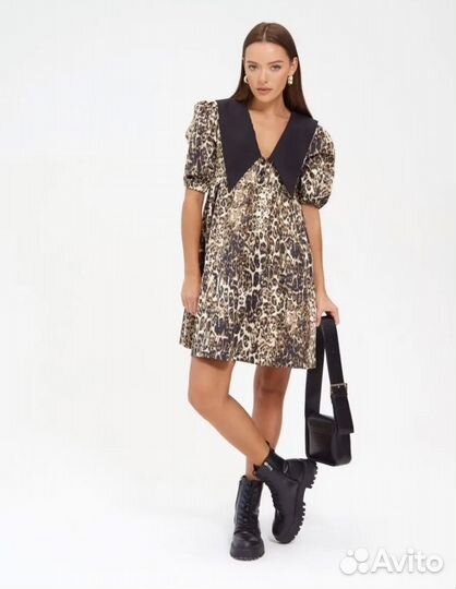 Платье M леопард