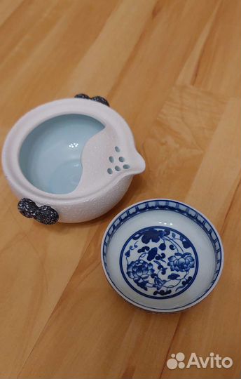 Гайвань с блюдцем керамический, ручная роспись