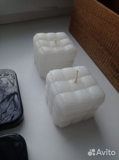 Набор 2 подсвечника Икеа + 2 свечи Фикс Прайс