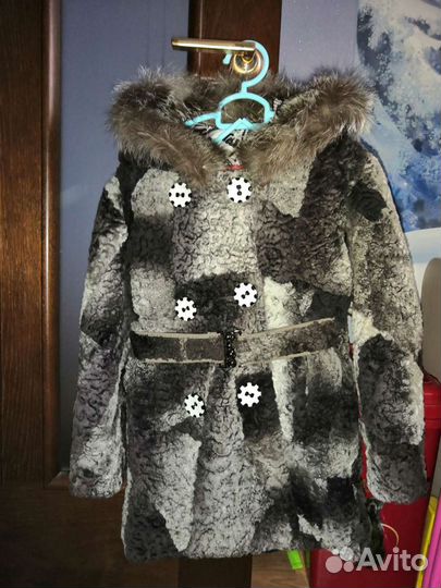 Шуба мутоновая с капюшоном