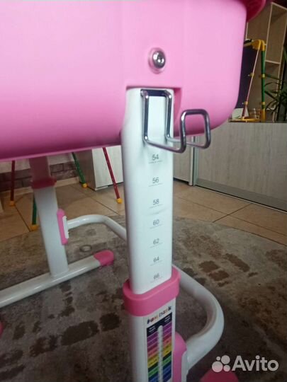 Растущая парта и стул (розовая)