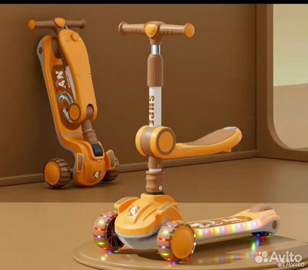 Детский трехколесный самокат 