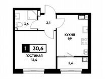 1-к. квартира, 30,6 м², 11/16 эт.