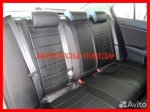 Чехлы Toyota Avensis 3 из экокожи чёрные Классика