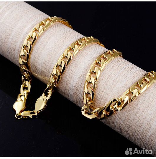 Прикольная мужская цепь под золото