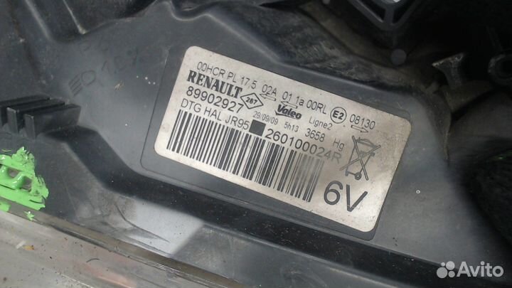 Фара (передняя) Renault Scenic, 2009