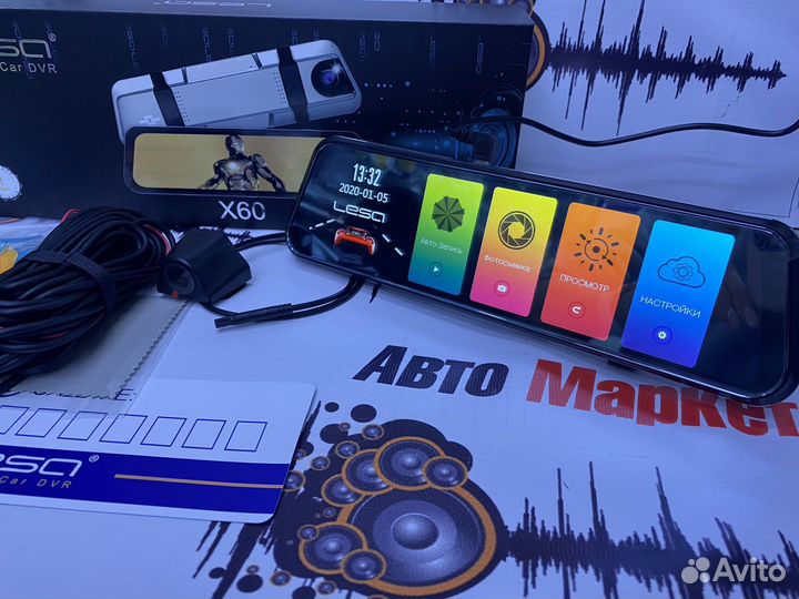 Зеркало регистратор сенсорное с камерой