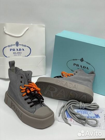 Кеды высокие Prada 