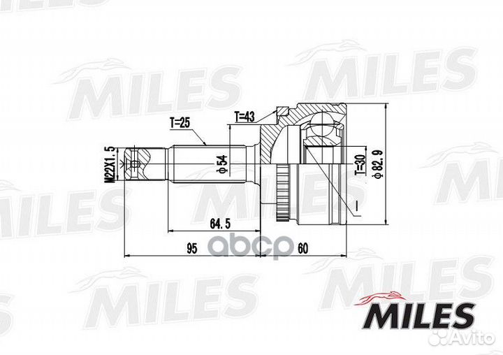 ШРУС mitsubishi colt 1.6 96-05 нар.(ABS) GA2025