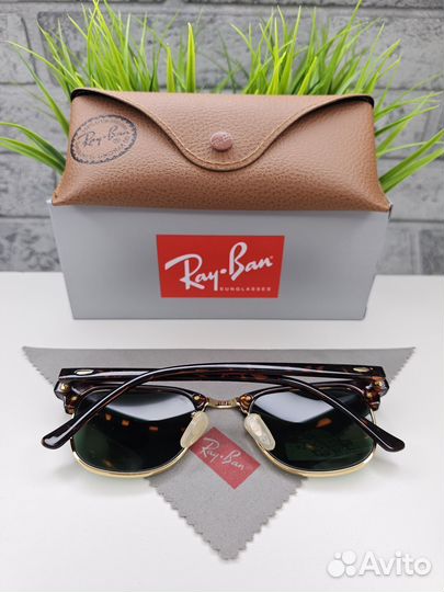 Очки Ray Ban Clubmaster 3016 Зеленое Стекло