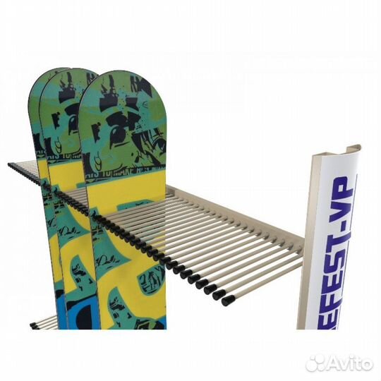 Стеллаж Премиум сп-1 для сноубордов, односторонний с корзиной 219х155х45см SP1-52