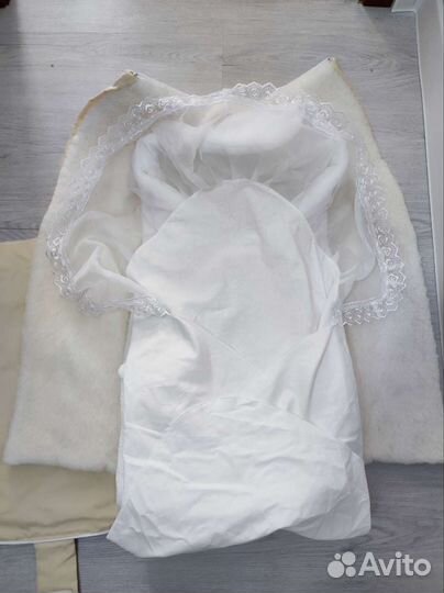 Конверт на выписку зимний на овчине с одеялком