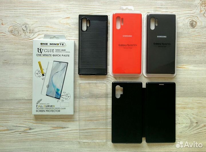 На samsung note 10 plus стекло чехол