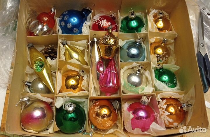 Елочные игрушки ГДР и СССР одним набором