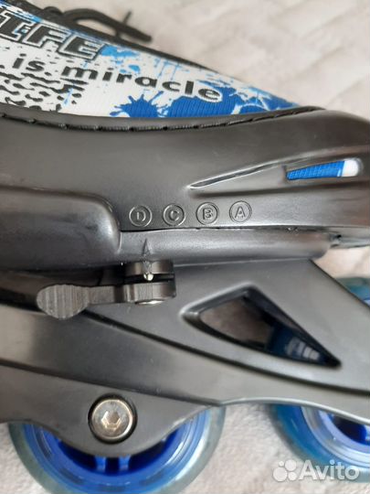 Роликовые коньки, размер 34-37 с защитой как новые