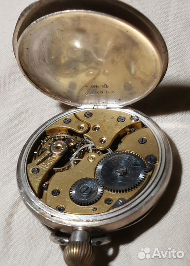 Швейцарские серебряные карманные часы