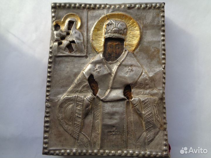 Икона св. Димитрий Ростовский оклад серебро 84 про