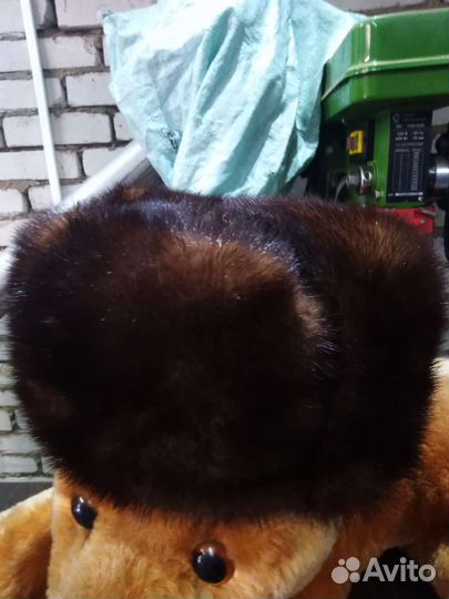 Норковая шапка мужская черная