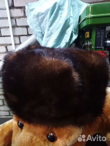 Норковая шапка мужская черная