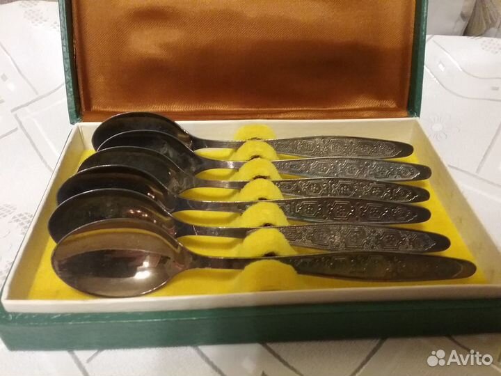 Чайные ложки мельхиор с позолотой СССР