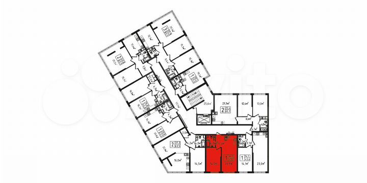 1-к. квартира, 43,2 м², 8/9 эт.