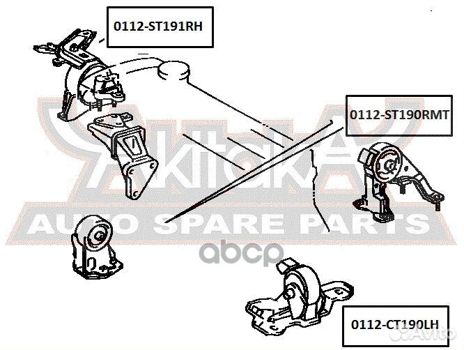 Подушка двигателя задняя 3SFE/4SFE MT 0112ST190