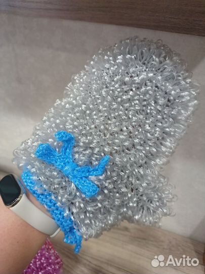 Мочалка рукавичка ручная работа