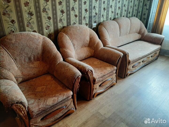 Диван и 2 кресла бу