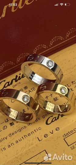 Кольцо Cartier с упаковкой