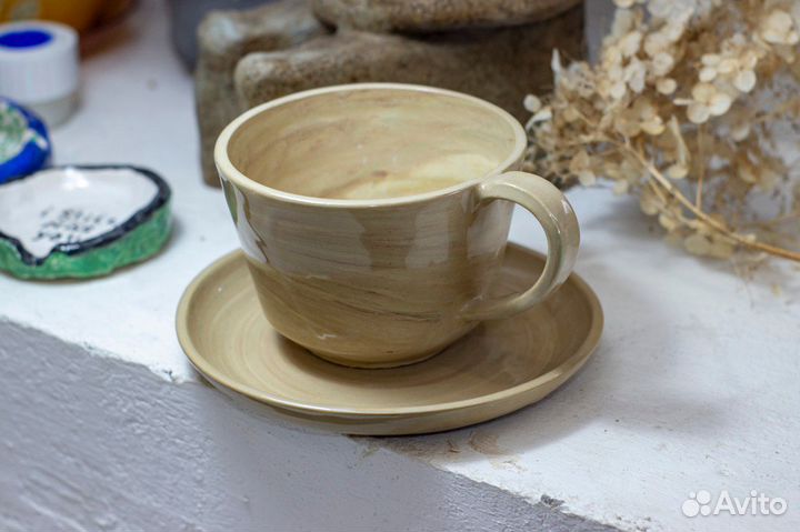 Чашка/тарелка/керамика ручной работы